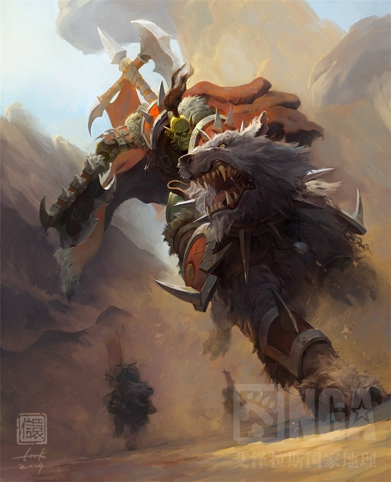 魔兽绘画:霸气的狼骑兵冲锋