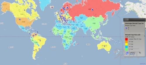 谷歌发布全球女性胸部大小排名地图版,中国A