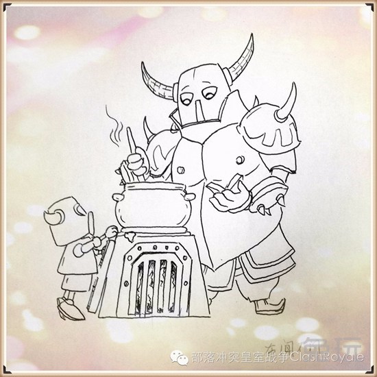 皇室战争玩家手绘漫画 大小皮卡的日常工作